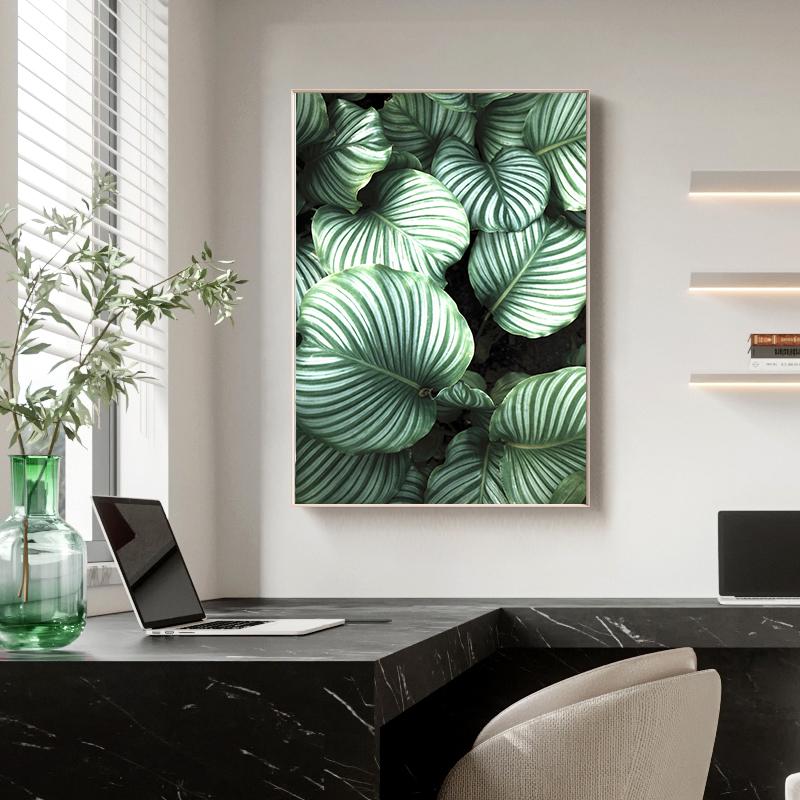 Скандинавские тропические растения, цветы, скандинавский постер, настенный художественный принт, зеленые листья, холст, картина для украшения гостиной, картина