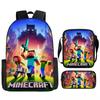 Minecraft Printed Cartoon Backpack Student Schoolbag Shoulder Bag Pencil Bag