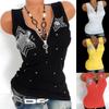 Женский модный однотонный облегающий жилет без рукавов с v-образным вырезом и ромбовидными шипами