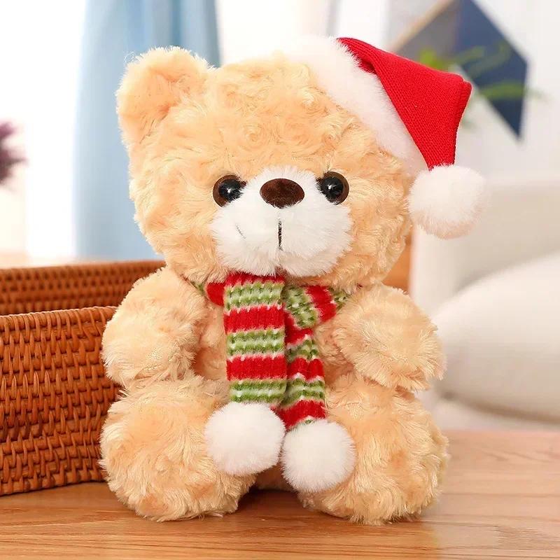 Christmas Style Cute Teddy Bear Plush Toys Stuffed Soft Children Birthday Xmas Gifts Home Party Decoration Supplies Kids Gifts