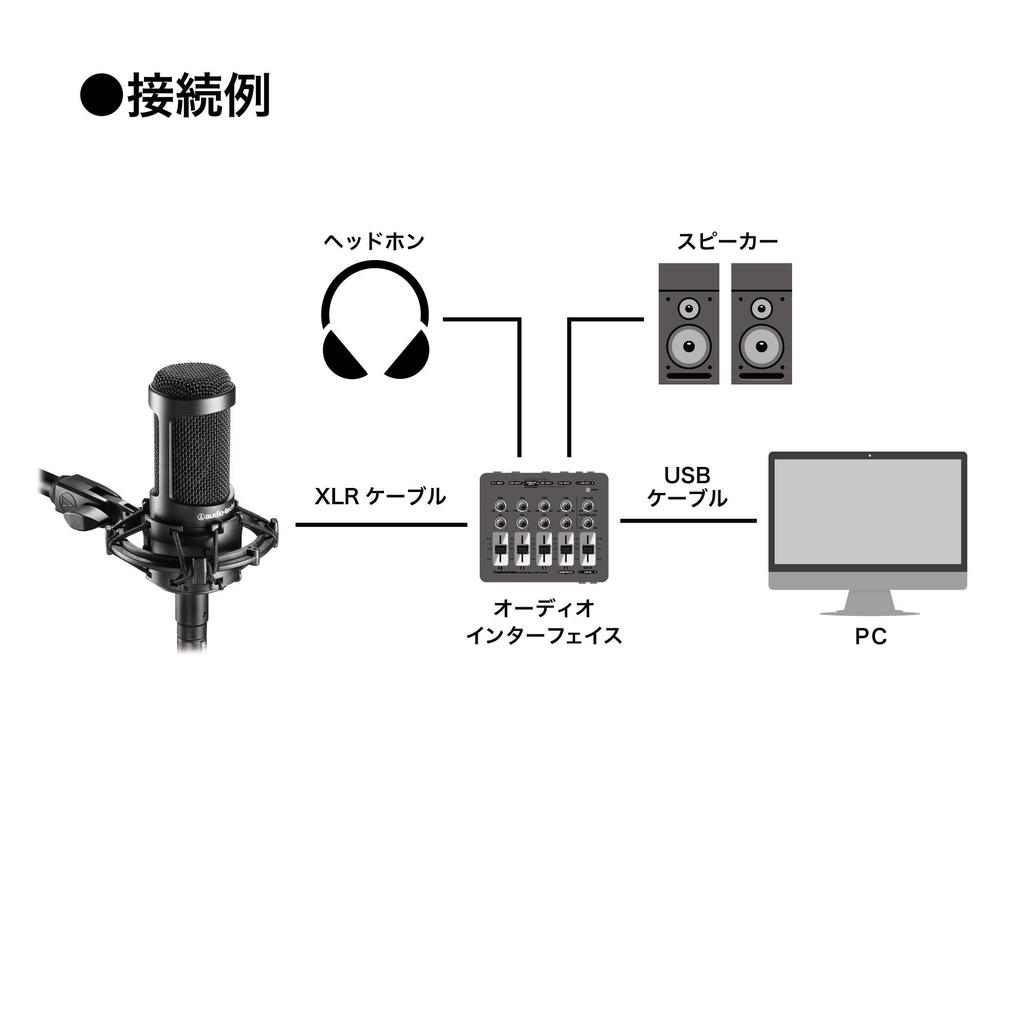 Audio Technica AT2035 Condenser Microphone Cut Shock Mount Unidirectional/Low Switch/Pad Switch/Dedicated Included/Recording/Home Recording/Video