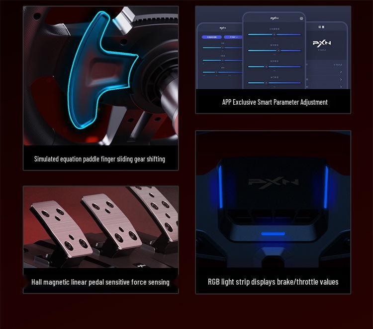 Гоночный руль 7PXN V9 Gen2 для ПК, PS4, Switch