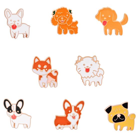 Милый мультфильм животное собака брошь булавка аксессуар для одежды декор ювелирные изделия эмалевый значок