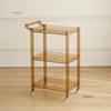 Plastic Nordic Transparent Acrylic Kitchen Cart Household Storage Shelf Hand Cart Portable Trolley Living Room Side Table o