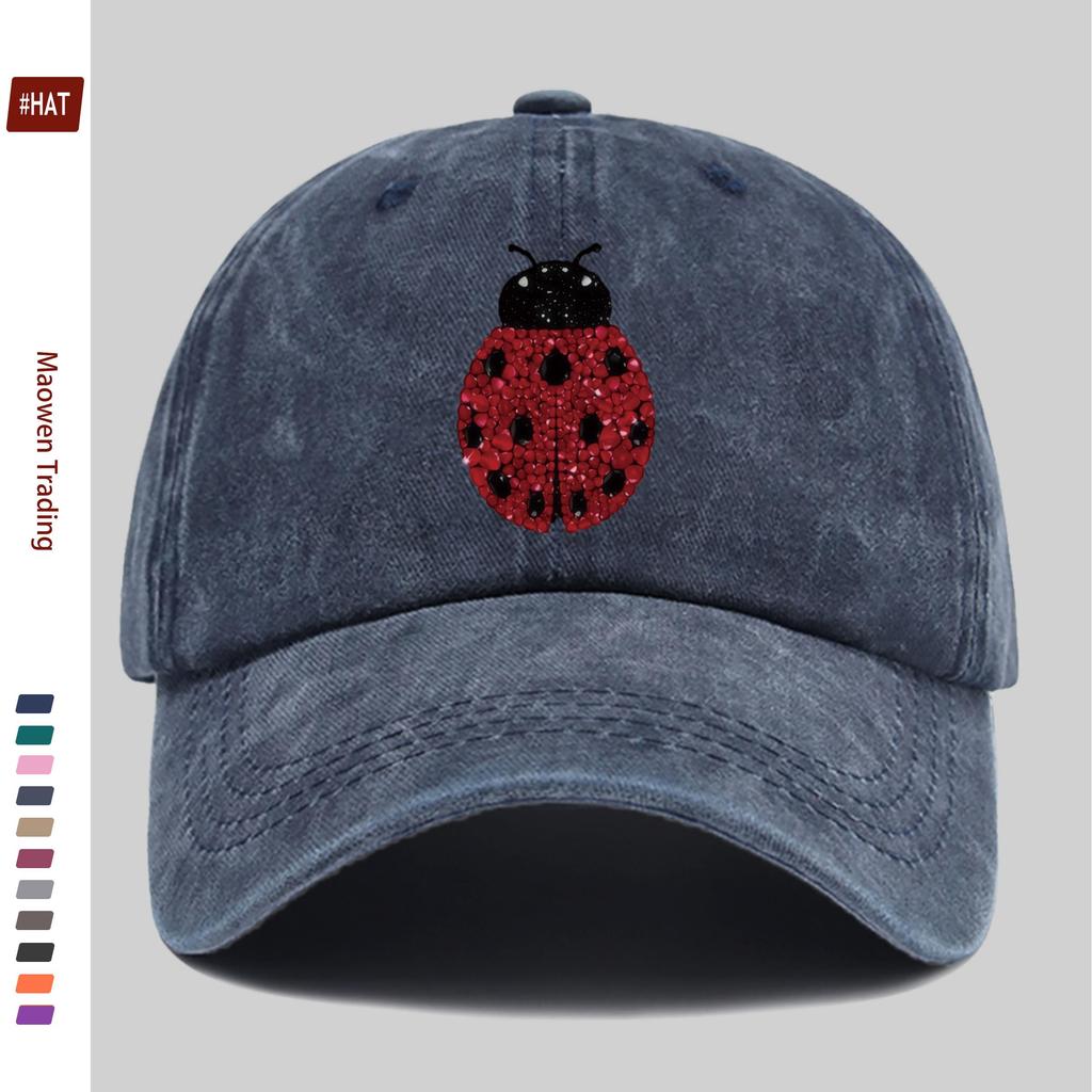 pc pcs Ladybug Print Trucker Hat with Ruby Cap Adjustable Buckle Strap Lightweight Suitable for Dating Beach Parties Cas