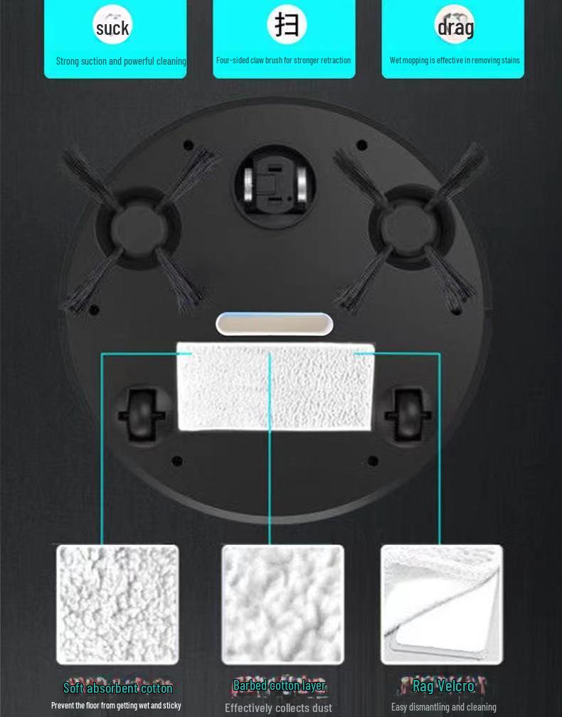 Умный робот-пылесос нового поколения с перезаряжаемой половой щеткой