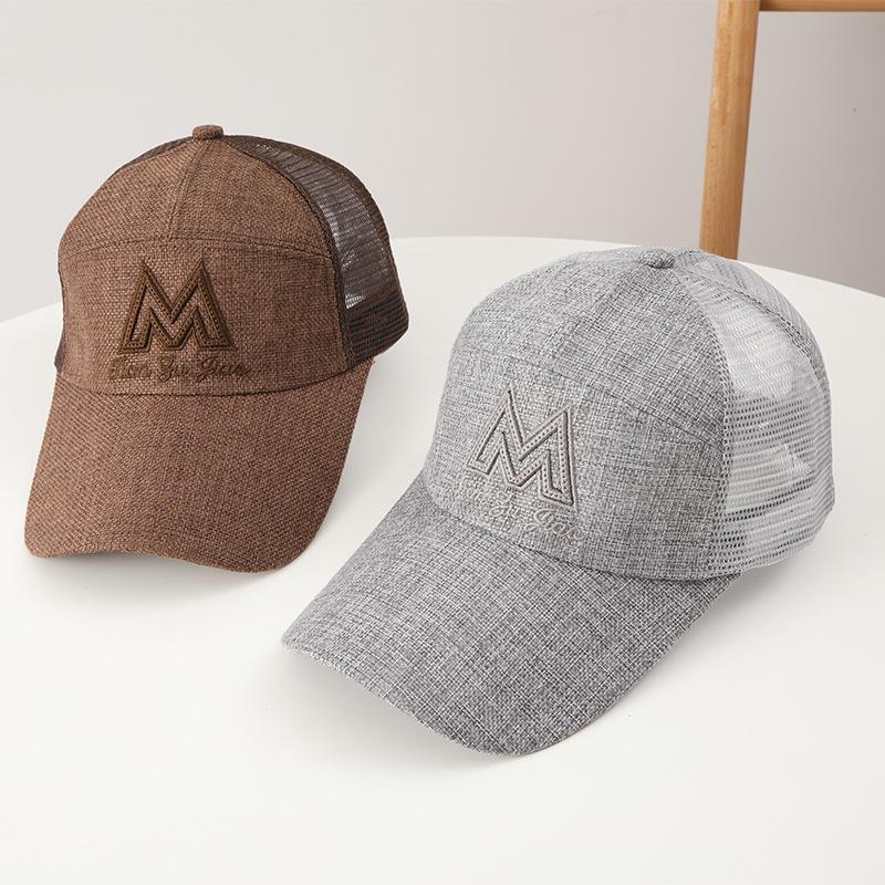 Hat Men's trendy summer baseball cap Korean version mesh breathable sun hat outdoor sun protection peaked cap extended sun hat