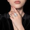 BELLA BOX Luxury Retro Court Style Artificial Fritillaria Full Drill Pearl Ring Suitable For Women's Daily Party Fashion Jewelry
