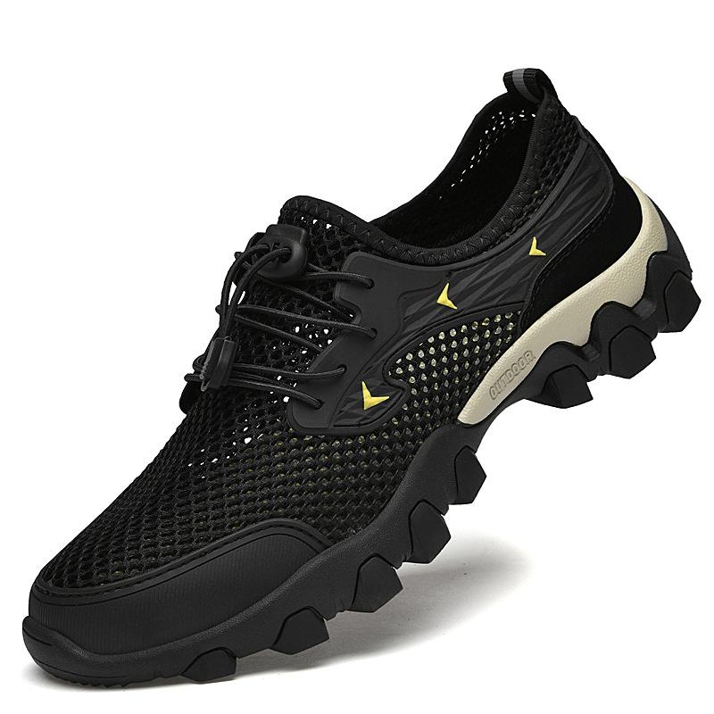 Летние новые сетчатые туфли большого размера для мужчин, универсальные спортивные дышащие походные туфли на открытом воздухе, нескользящая обувь