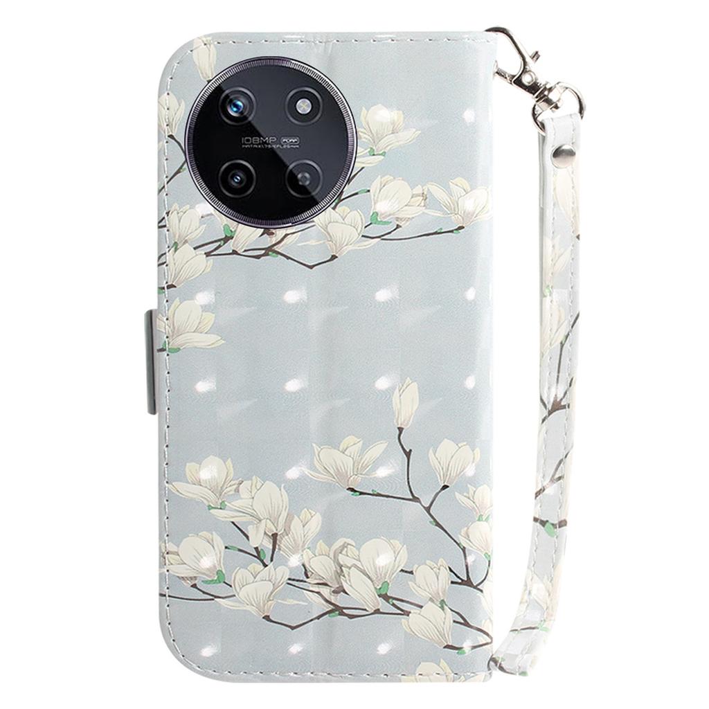 For Realme 11 4G (159.9x73.3x7.95mm) Case 3D Pattern Leather Phone Cover Wallet with Strap