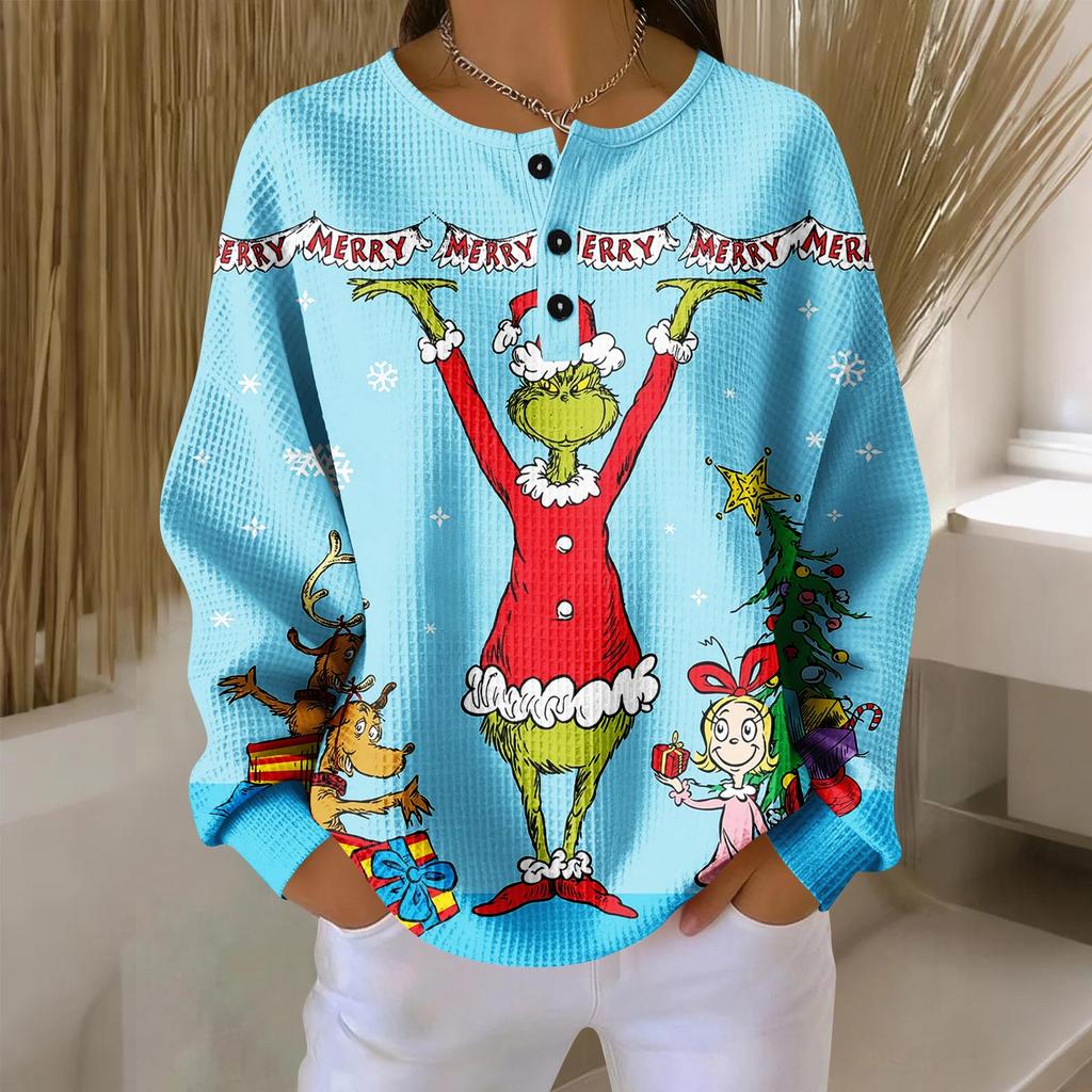 Women's Casual Shirts Long Sleeve Tops Button Up V Neck Loose Knit Fall Favorites For Women