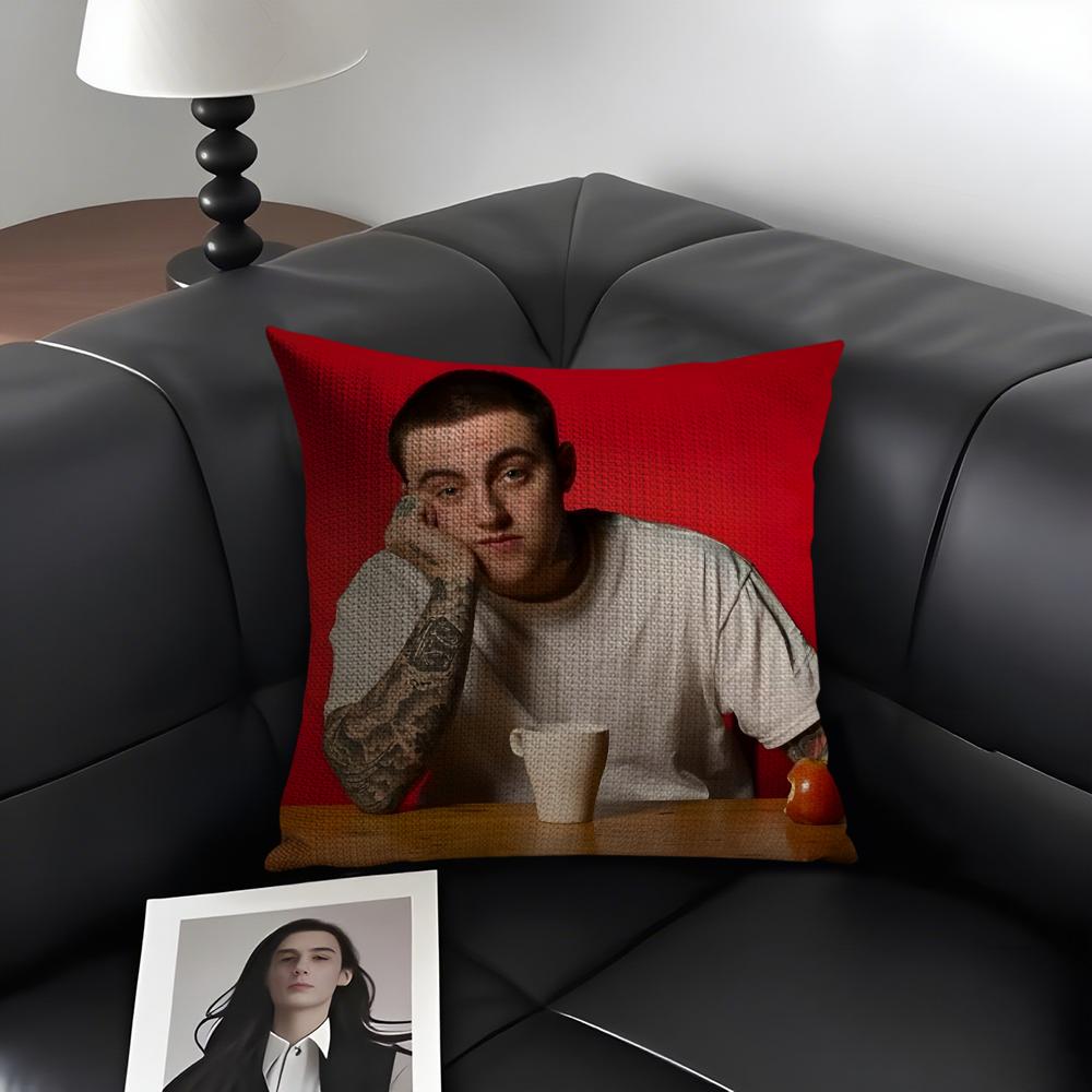 M-Mac Millerr Рэпер Наволочка Натуральный Лен Органическая Ткань Двусторонняя Печать Диван Домашний Декор Подарок Наволочка