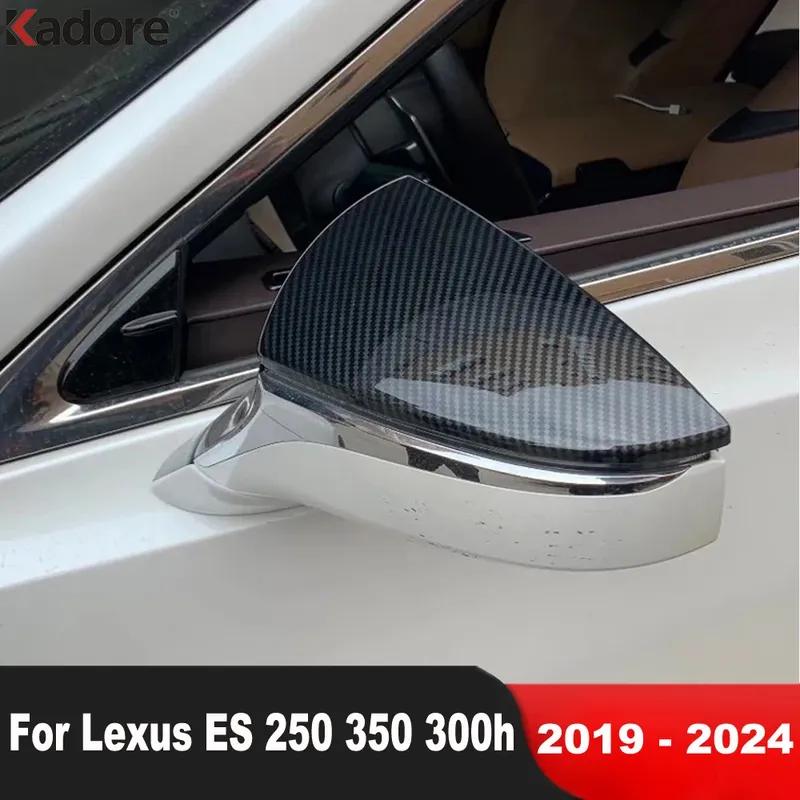 For Lexus ES 250 350 300h - 2024 Carbon Fiber Car Accessories Rearview Mirror Cover Trim Side Wing Mirrors Cap
