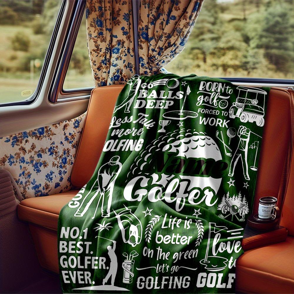 Golfer Golf Ball Golf Cart Blanketcustomize Your Name Lightweight Comfortable And Stylish Blanket For Travel Bed Home Chair Office Sofa And Camping