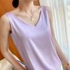 Strap Tank Top Women's V-neck Silk Tank Top Satin Loose Strap