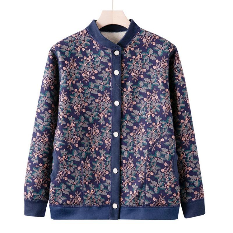 Мама осенняя вязаная куртка-свитер новая для среднего и пожилого возраста повседневный свитер кардиган женский бабушкин топ для пожилых