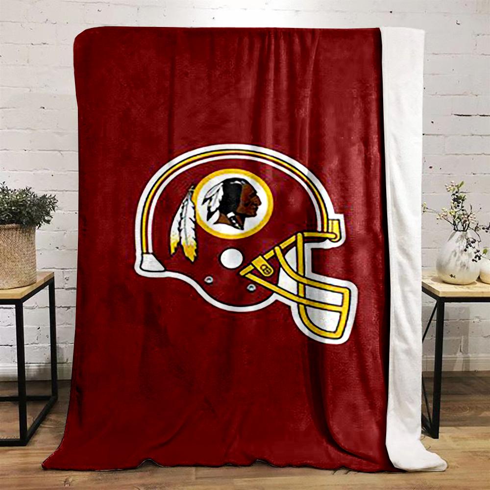 Red Football Helmet Illustration Design Flannel blanket for bedroom, living room, sofa, and nap sofas.