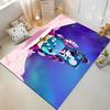 Cartoon Astronaut on Spacecraft with Characters Non-slip rug suitable for living room and bedroom sofas