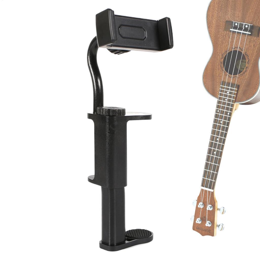 Guitar Phone Holder Hands-Free Phone Support Guitar Phone Stand Guitar Clip Smartphone Clip Clamp for Recording Video-Calling