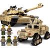KAZI 10000 Century Military M1A2 Abrams Tank Cannon Deformation Hummer Car Blocks Brick Children