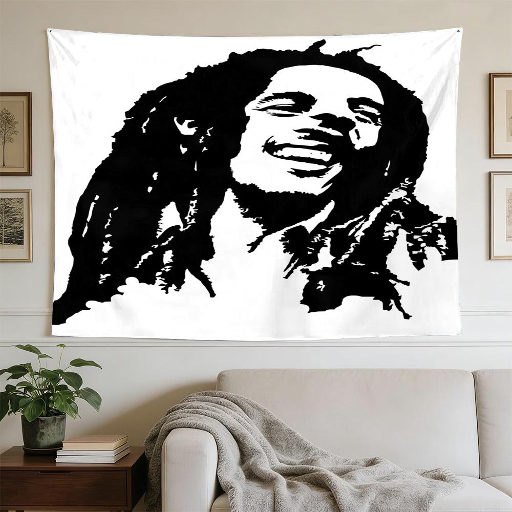 Bob Marley Reggae One Love Reggae Decorative Wall-Hanging Tapestry, Home Ornament for Living Room,Dorm and Fan Parties,Multi-style,celebrities,cartoon