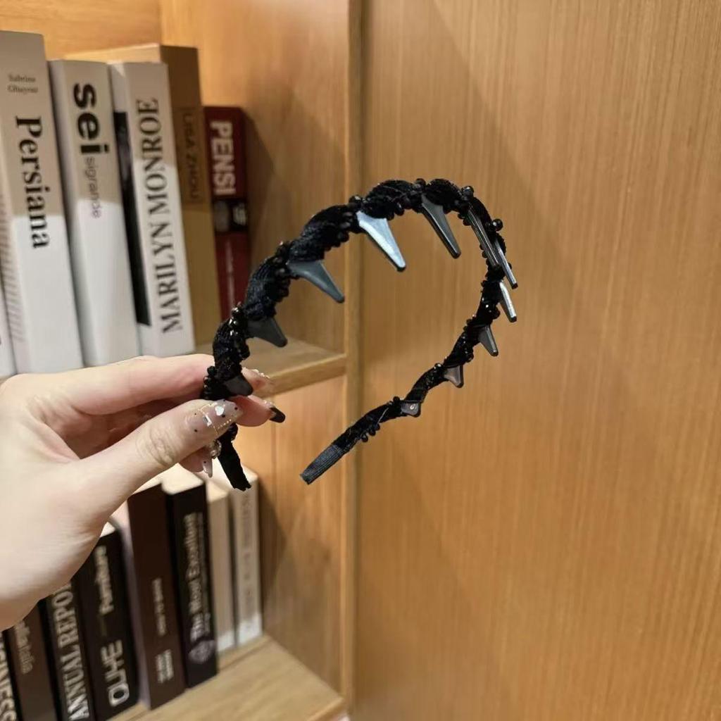 Retro Leopard Print Plush Headband - Non-Slip, Korean Style for Women, Perfect for Autumn and Winter Face Washing