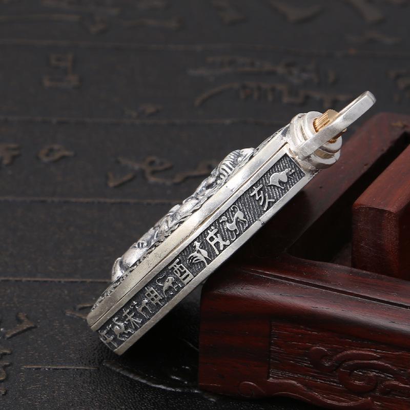 S925 Sterling Silver Zodiac Buddha & Guardian Deities Openable Pendant