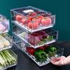 Fridge Storage Box Food Grade BPA Free Large Capacity Stackable Vegetable Refrigerator Organizer Bin Kitchen Supplies
