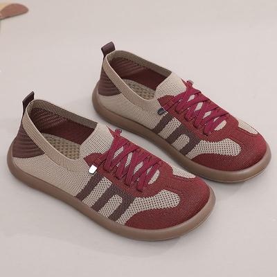 Женская обувь мягкая подошва не устают ноги осень дышащие одинарные туфли универсальные туфли для мамы повседневная шнуровка ленивые мягкие подошвы женская тканевая обувь