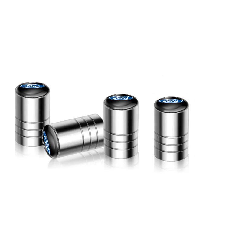 AJP1 4Pcs Car Aluminium Alloy Wheel Tire Valve Cover Caps For Ford Escape Kuga Mondeo Ecosport Fiesta Focus 2 3 Tyre Plug Accessories