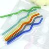 Высококачественные стеклянные волнистые соломинки Многоразовые красочные соломинки для сока, чая, кофе Экологически чистые, устойчивые к высоким температурам, не содержащие бисфенола А стеклянные закрутки Прозрачные соломинки