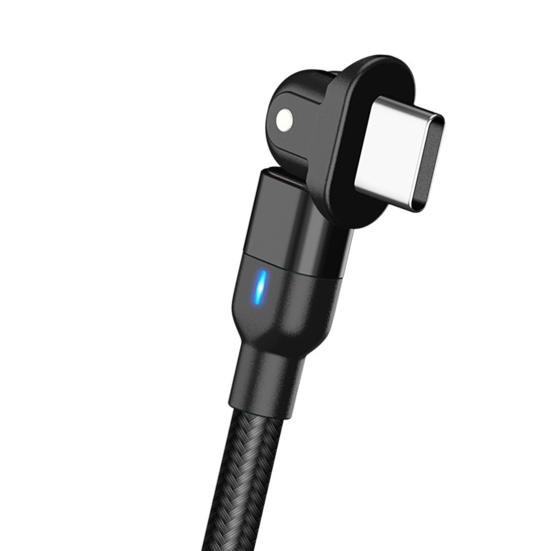 Кабель для передачи данных Тип C 180 градусов Вращающийся Зарядный шнур Тип веревки Нейлоновая оплетка