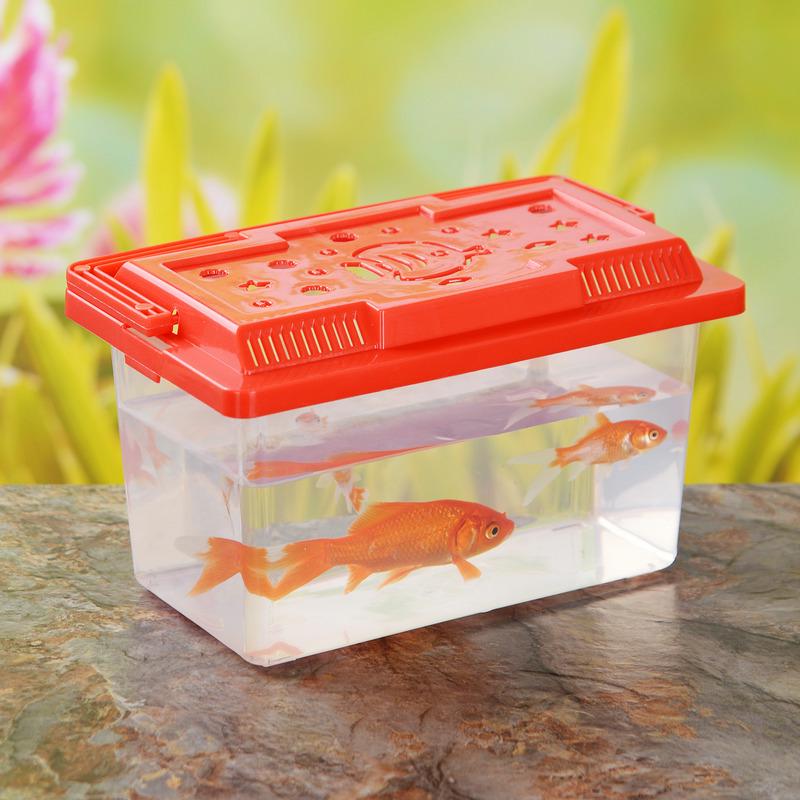 Transparent Portable Fish Tank for Small Pets - Goldfish, Turtles, Reptiles, and More