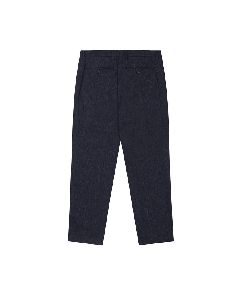 SOLEW Linen Single-Pleat Pants_Indigo Blue