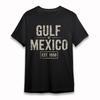 Men's Comfy T-Shirt Gulf Of Mexico Vintage Text Tee Short Oversize Black Cotton