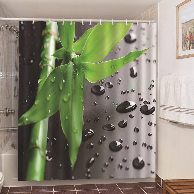 Сельский пейзаж, камень лотоса, Будда, занавеска для душа, занавеска для ванной, водонепроницаемая полиэстеровая занавеска для ванной комнаты с крючками