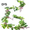 200CM Artificial Wisteria Flower Garland Realistic Home Wedding Garden Indoor Outdoor Wall Hanging Faux Climbing Floral Greenery Drooping Ivy