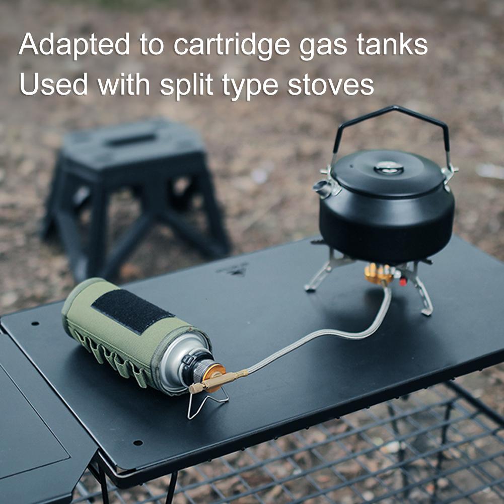 Butane Adapter with Bracket Camping Stove Converter Connector Screw Valve Output Nozzle Bottle Adapter Gas Tank Conversion Head