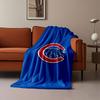 Blue Bear Logo on Red and White C print blanket soft and cozy perfect for the living room bed sofa or a nap,gift