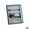 Photo Frame Crystal Black Blue MDF Wood (6 Units) (3x27x22cm)