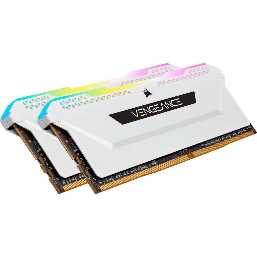 CORSAIR VENGEANCE RGB PRO SL DDR4 Memory 32GB x Maximum 3600MHz Intel XMP Compatible CL18 Desktop PC White CMH32GX4M2D3600C18W (16GB 2)