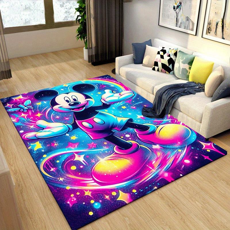 1pc Mickey Pattern Area Rug Soft Flannel Floor Mat for Living Room,Office,Bedroom and Carpet