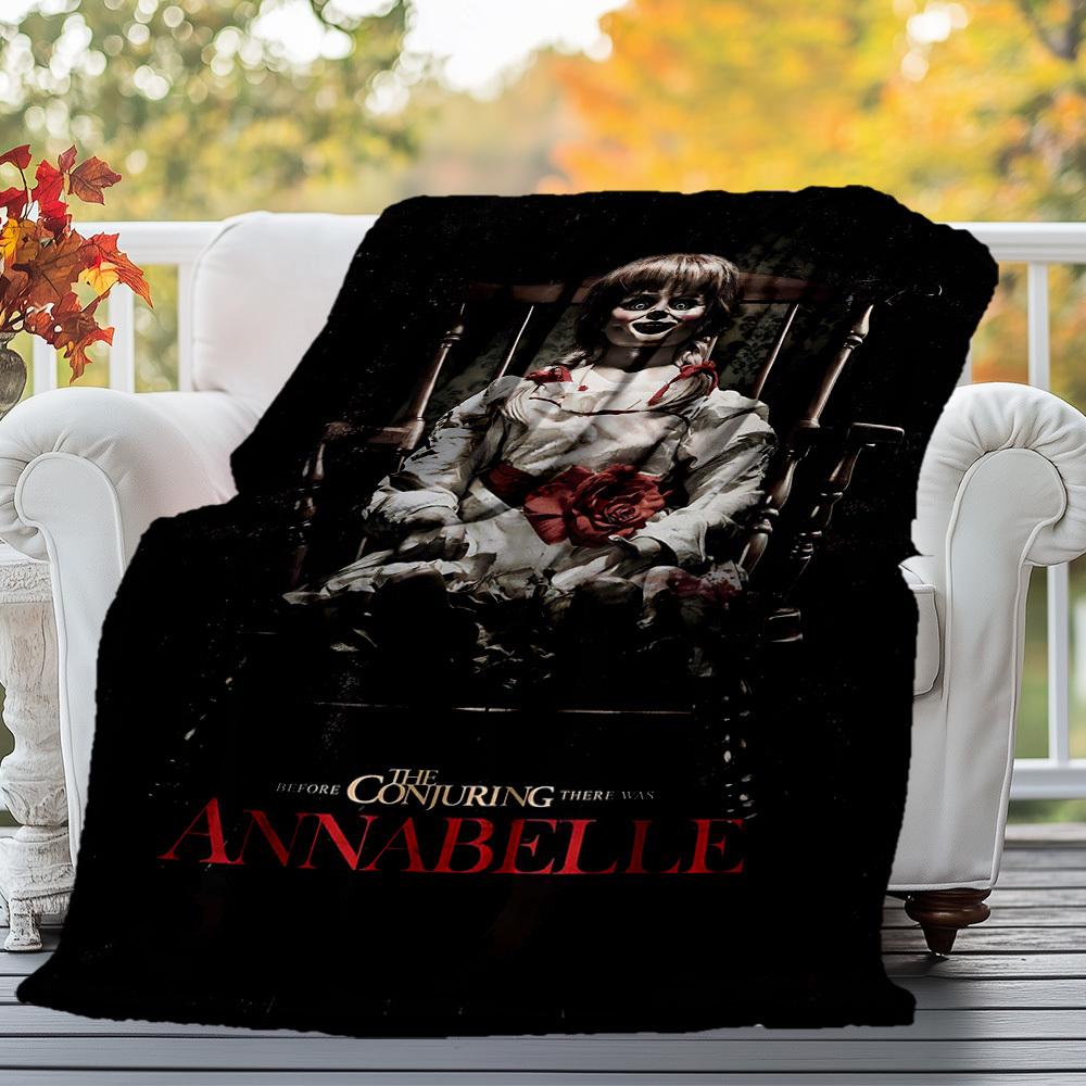 1 шт. ANNABELLE CONJURINGПлед из фланели для улицы, Мягкий плюшевый декор для пикников, кемпинга, Спальни, Игровой комнаты или Обеденного перерыва, Идеальный подарок