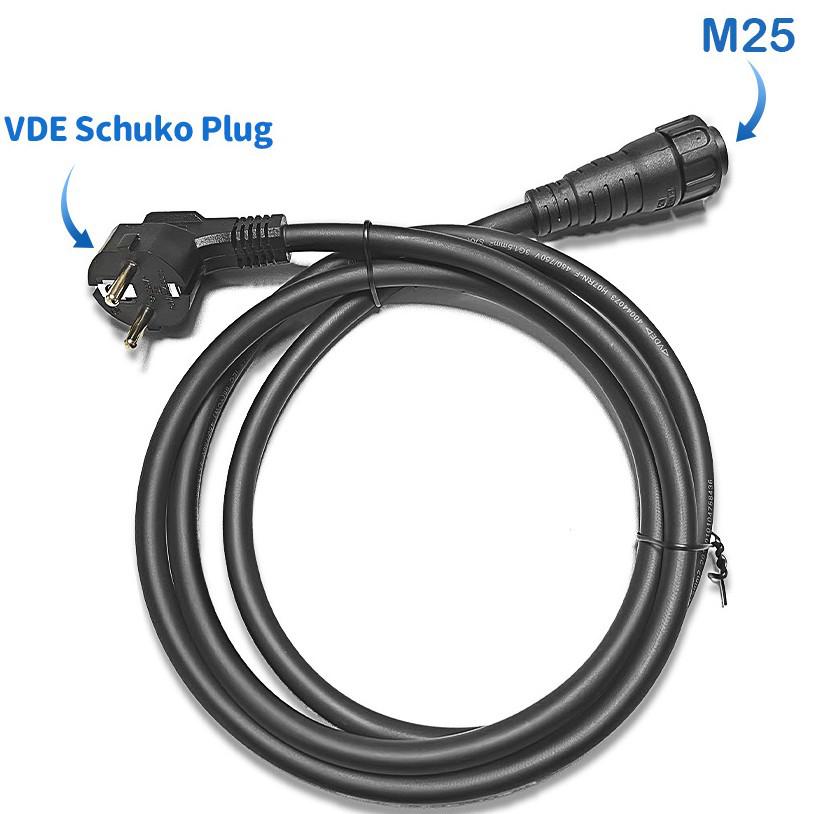 1.8m M25 AC Power Cable with VDE Schuko Plug