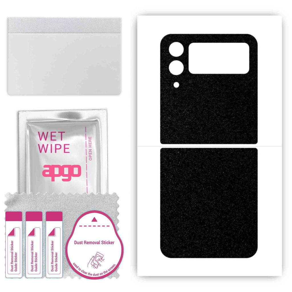 apgo Protective Skin Sticker for the Back Compatible with Samsung Galaxy Z Flip4, Wrap Film, Foil, Vinyl - Pattern Matte Black