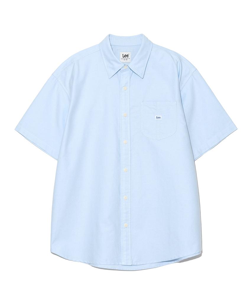 LEE Loco Pocket Oxford Short Sleeve Shirt Light Blue