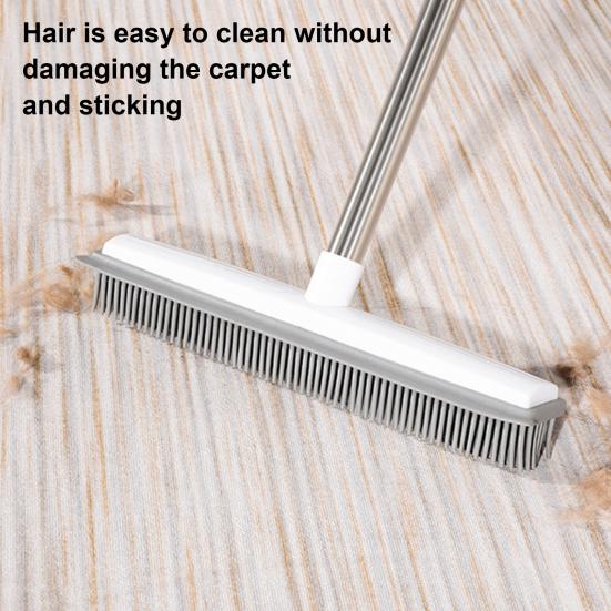 Щетка для шерсти домашних животных 2 в 1 с длинной ручкой и скребком, легкая щетка для удаления шерсти, эргономичная ручка, щетка для уборки различных поверхностей