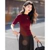 Women's Slim-Fit Drawstring Semi-High Collar Knit Top