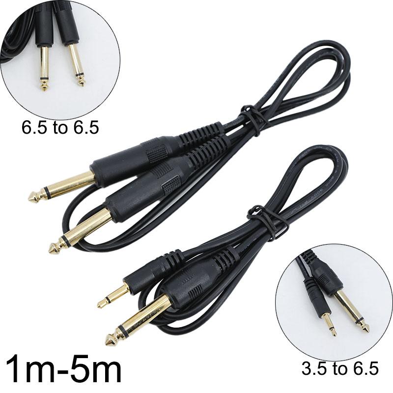 Gold plated mono 6.5mm 6.35mm male jack to 6.35 3.5mm Male Audio Cable 3.5 Male to 6.35 Male Audio Cord Wire 6.35 3.5