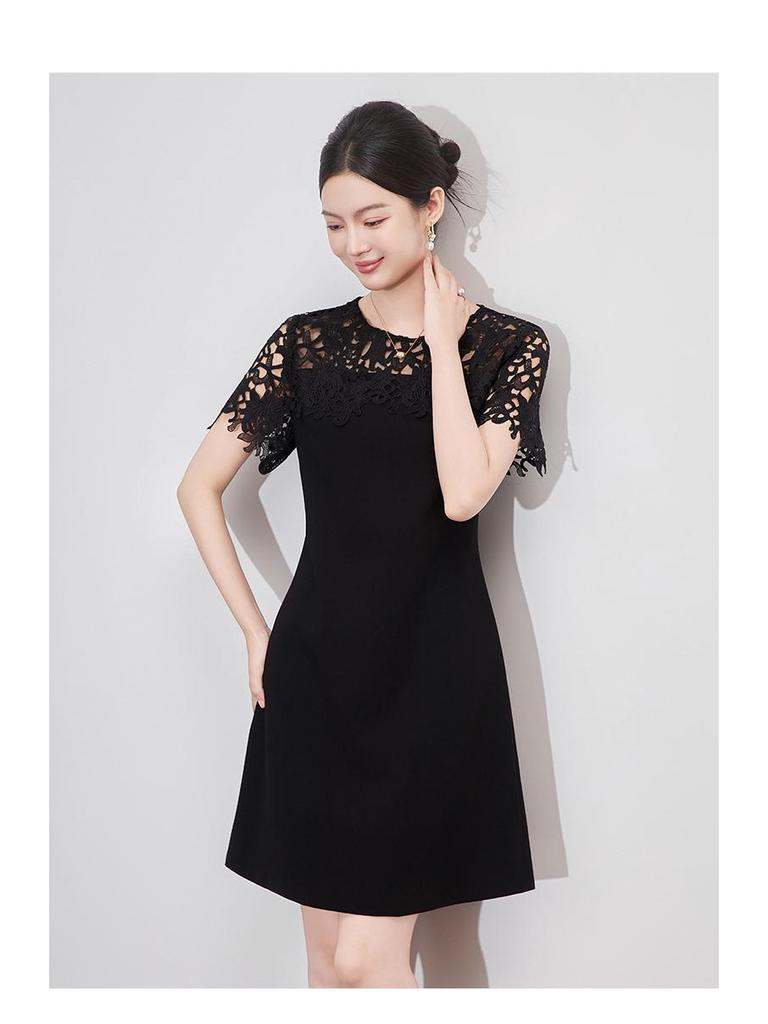 Высококачественное женское летнее А-силуэтное платье с кружевной вышивкой